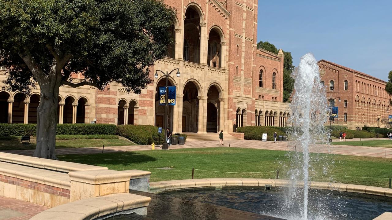 Royce Hall from the Shapiro Fountain 