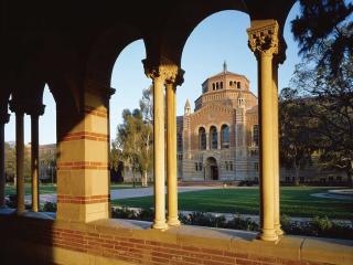 UCLA Powell Library from Royce Hall Arches